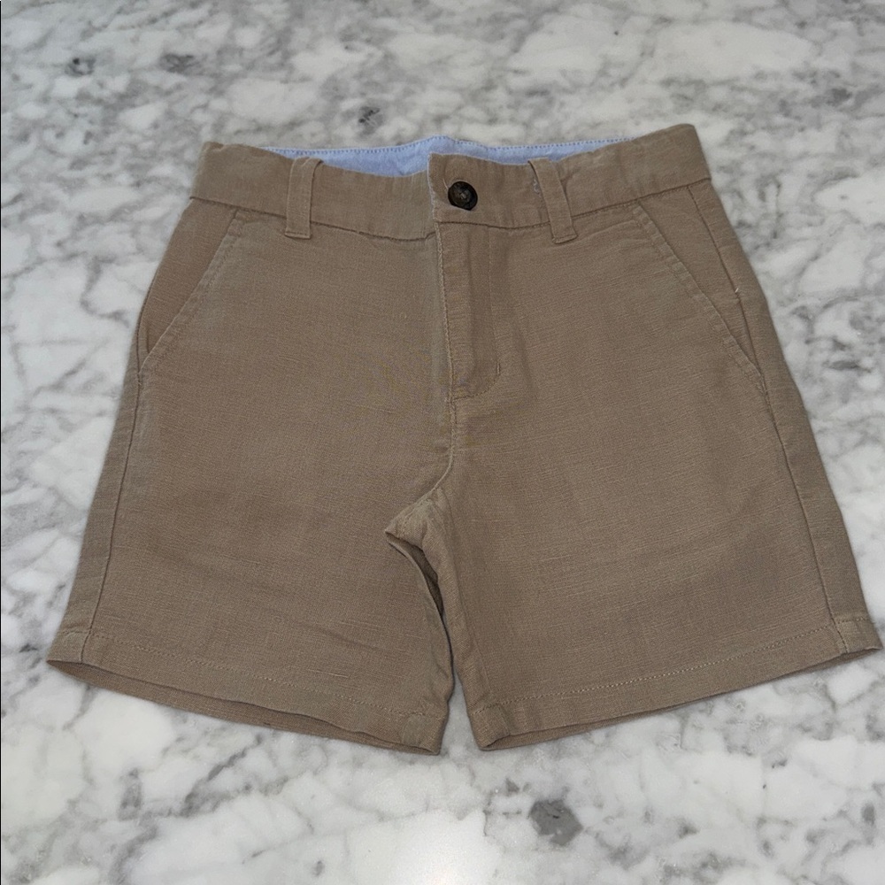 Janie & Jack Tan Boys' Linen Shorts 4Y